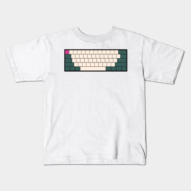 Mechanical Keyboard - Aston Martin F1 Team Colour Scheme Kids T-Shirt by GreazyL